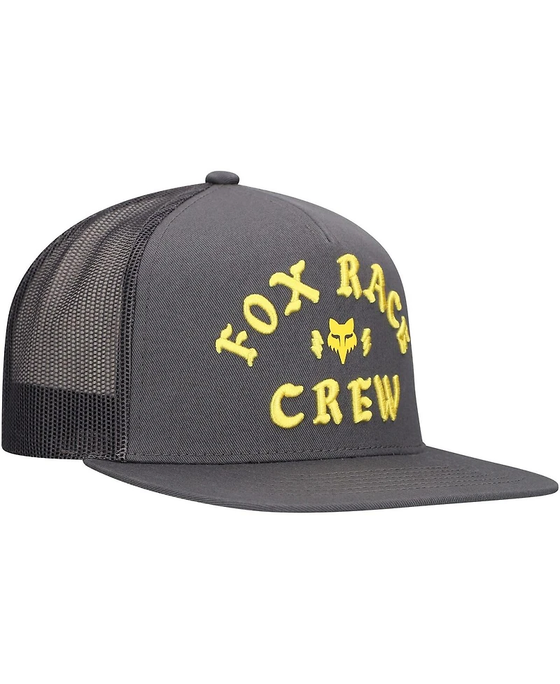 Fox Men's Graphite Fox Racing Race Crew Trucker Snapback Hat