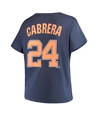 Majestic Women's Miguel Cabrera Navy Detroit Tigers Name Number T-Shirt