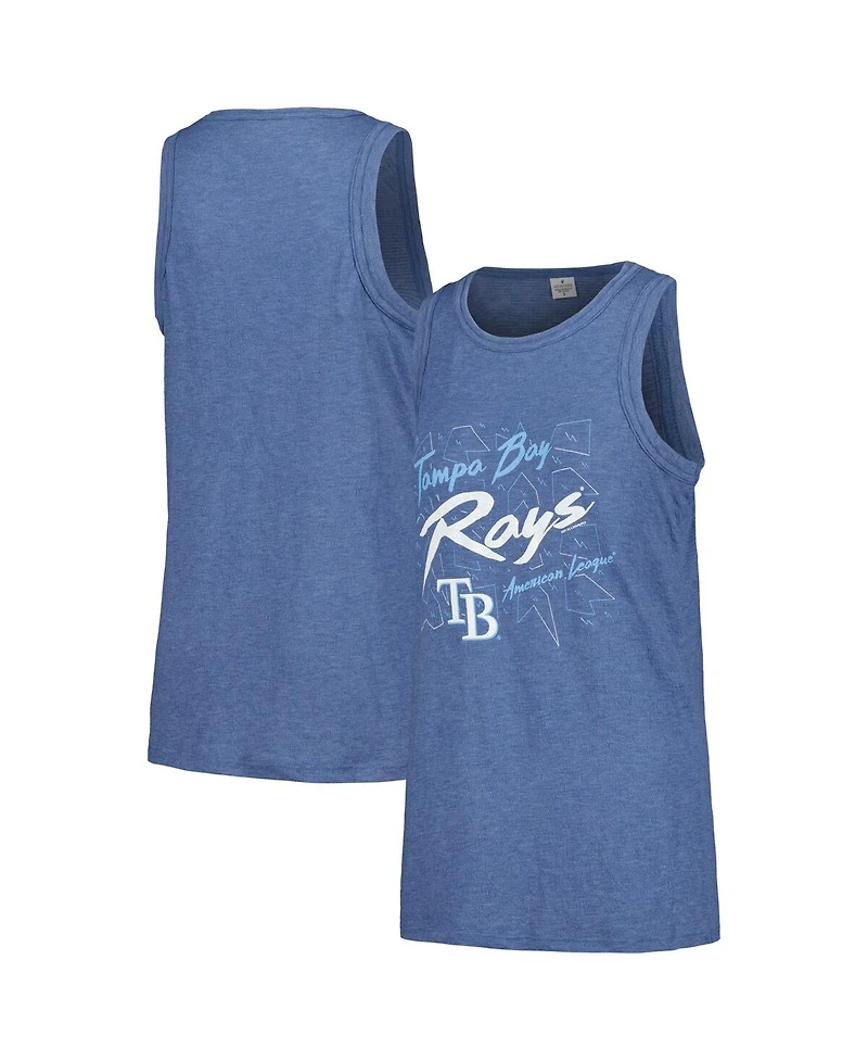 Soft As A Grape Women's Navy Tampa Bay Rays Gauze High Neck Tank Top