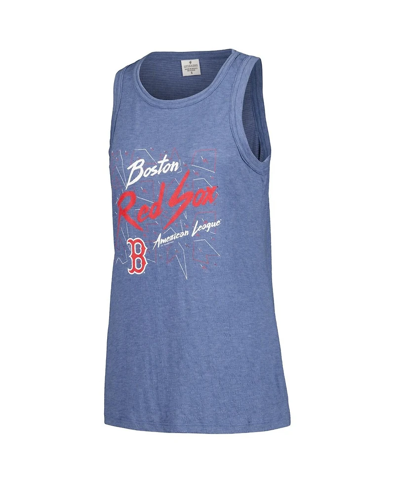 Soft As A Grape Women's Navy Boston Red Sox Gauze High Neck Tank Top