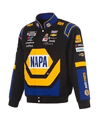 Jh Design Men's Black/Royal Chase Elliott Napa Full-Snap Twill Uniform Jacket