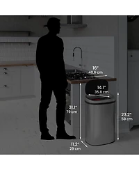13 Gallon Composite Press Lid Kitchen Trash Can with AbsorbX
