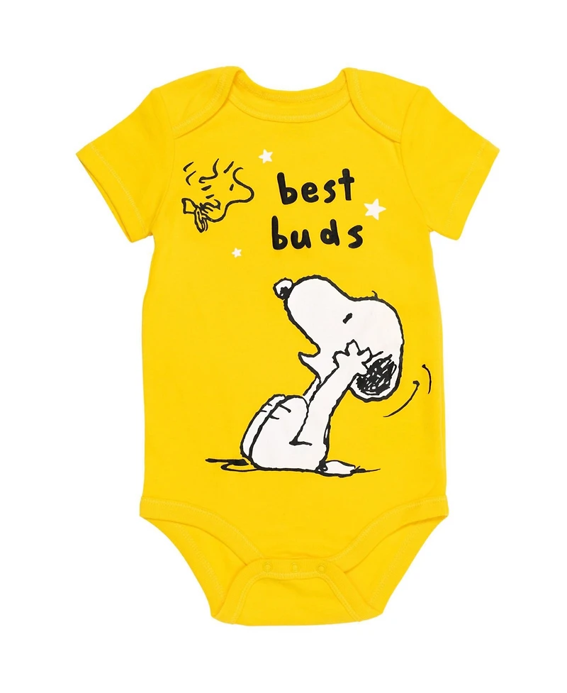 Peanuts Snoopy Charlie Brown Boys 5 Pack Bodysuits Multi Infant