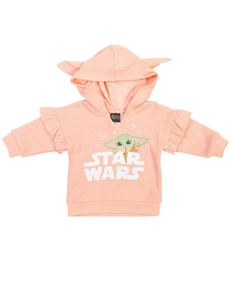 Star Wars Baby Girls The Mandalorian Fleece Pullover Hoodie Bodysuit and Pants 3 Piece Outfit