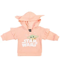 Star Wars Baby Girls The Mandalorian Fleece Pullover Hoodie Bodysuit and Pants 3 Piece Outfit
