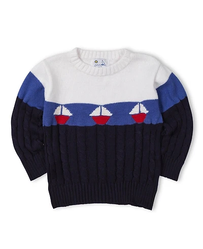 Florence Eiseman Toddler Boys Sweater With Sailboats