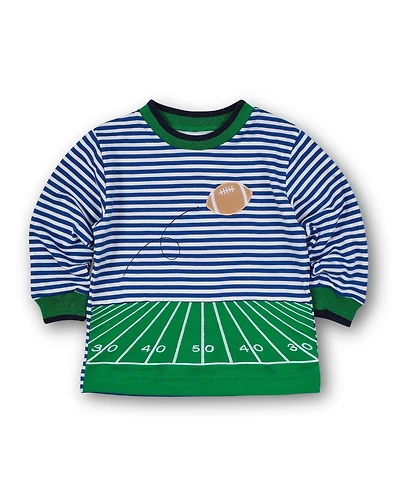 Florence Eiseman Toddler Boys Stripe Knit Shirt With Football Field