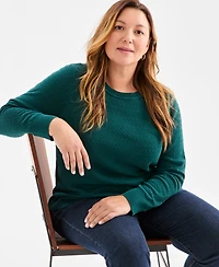 Style & Co Plus Solid Crewneck Sweater, Macy's Exclusive