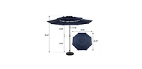 Outdoor Aluminium 10ft 3 Tier Auto-tilt Patio Umbrella