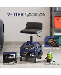 Homcom Rolling Mechanic Stool, 300 Lbs Capacity Garage