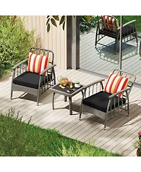 Slickblue Adjustable 3-Piece Patio Furniture Set with Reclining Backrest and Coffee Table – Perfect for Balcony or Garden
