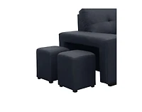 Homlux 97"W Dark Gray Linen Sleeper Sectional Sofa with Reversible Storage Chaise