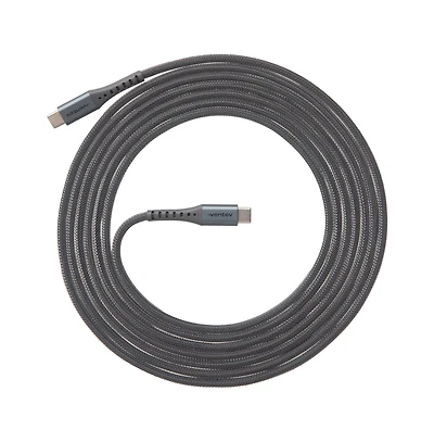 Ventev Alloy Usb C to Usb C High Speed Ultradurable 10 Foot Cable-Silver