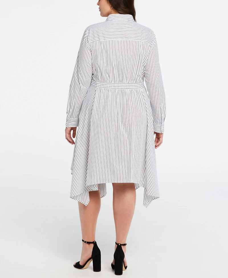 Ella Rafaella Plus Handkerchief Dress with Chain Belt