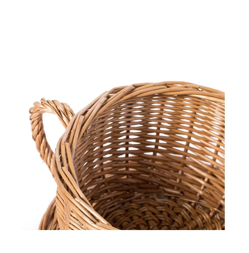 Wickerwise Wicker Saucer Coffee Mug Cup Decorative Gift Basket Desk Organizer