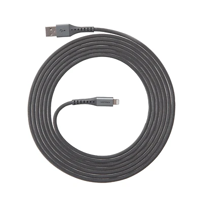 Ventev Alloy Usb A to Apple Lighting High Speed Ultradurable 10 Foot Cable-Silver
