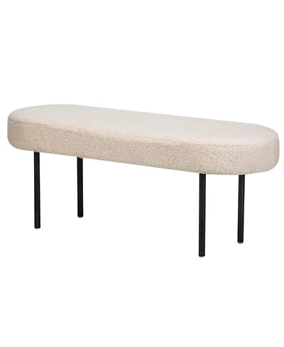 Nordlys - Metal and White Boucle Bench Modern Design Style Upholstery Entry