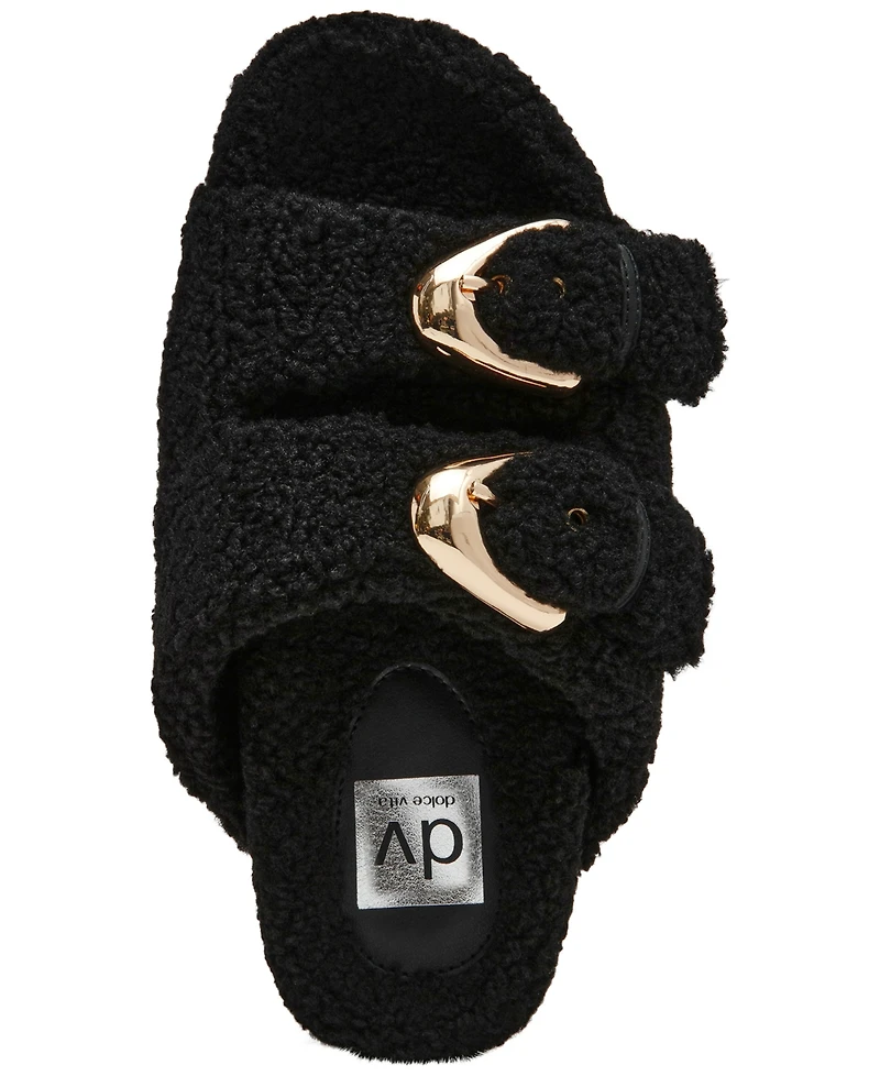 Dv Dolce Vita Women's Aldoni Plush Double-Strap Slide Slippers