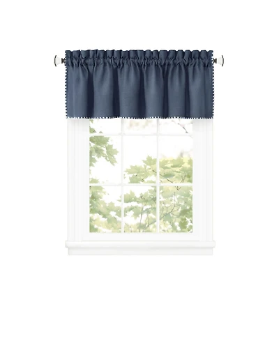 Kate Aurora Coastal Hamptons Living Textured Rod Pocket Window Valance - Tan/Linen