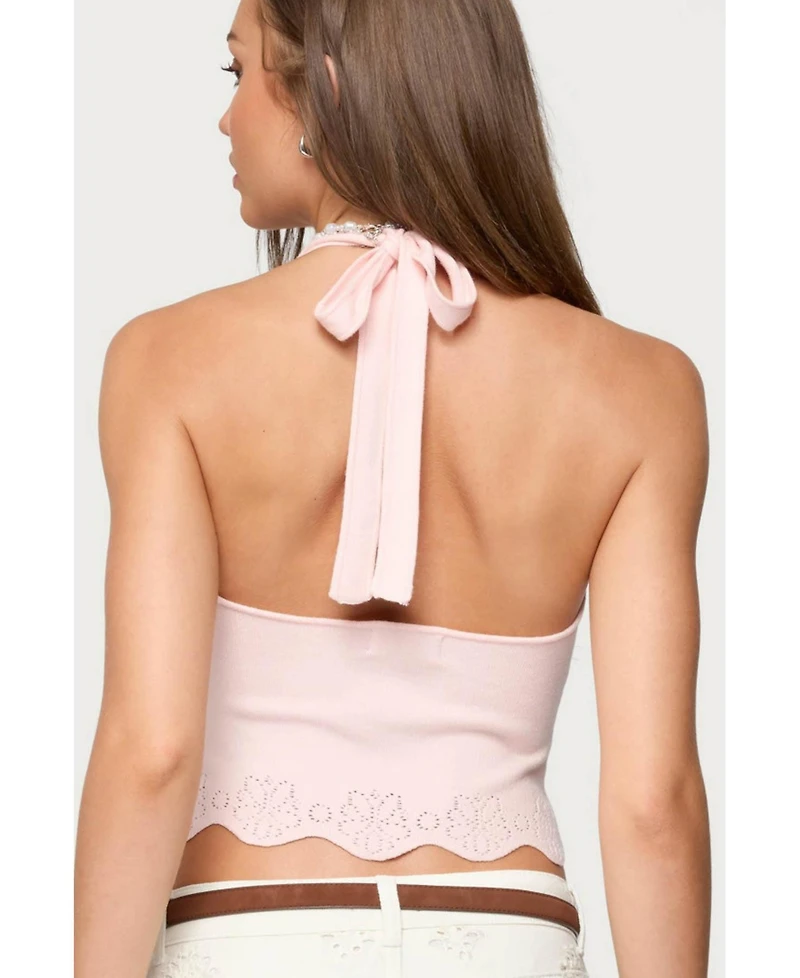 Edikted Women's Jazmyn Scalloped Halter Top
