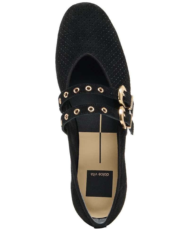 Dolce Vita Women's Baylee Grommet Double Strap Mary Jane Flats