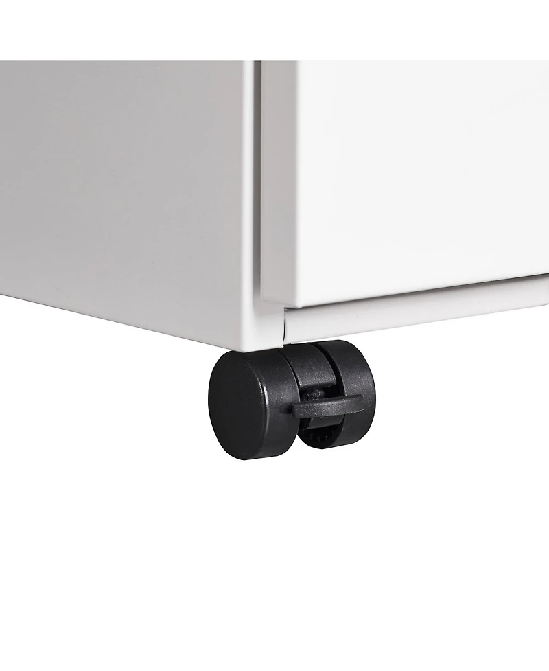3-Drawer Mobile File Cabinet with Lock Office Storage Filing Cabinet for Legal/Letter Size Pre-Assembled Metal File Cabinet Except Wheels