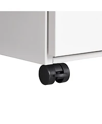 3-Drawer Mobile File Cabinet with Lock Office Storage Filing Cabinet for Legal/Letter Size Pre-Assembled Metal File Cabinet Except Wheels