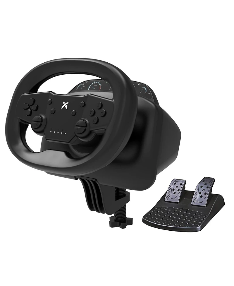 Nbcp PS4 Racing Steering Wheel with Pedals – 270° Wireless Gaming Wheel with Dual-Vibration Motors, Bluetooth for Pc, PS4, Switch, PS3, iO