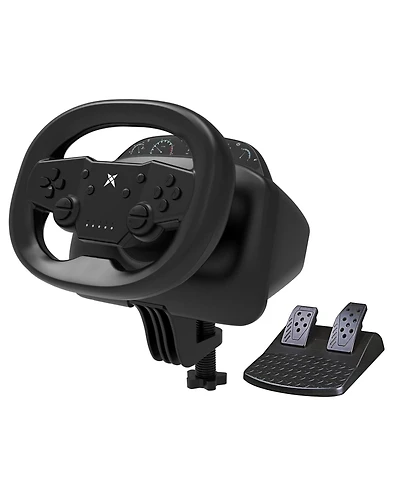 Nbcp PS4 Racing Steering Wheel with Pedals – 270° Wireless Gaming Wheel with Dual-Vibration Motors, Bluetooth for Pc, PS4, Switch, PS3, iO