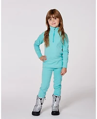Deux par Girl Two-Piece Thermal Underwear Set Turquoise Blue
