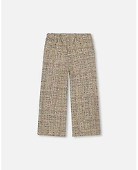 Deux par Girl Tweed Flare Pants Beige and Black - Toddler|Child