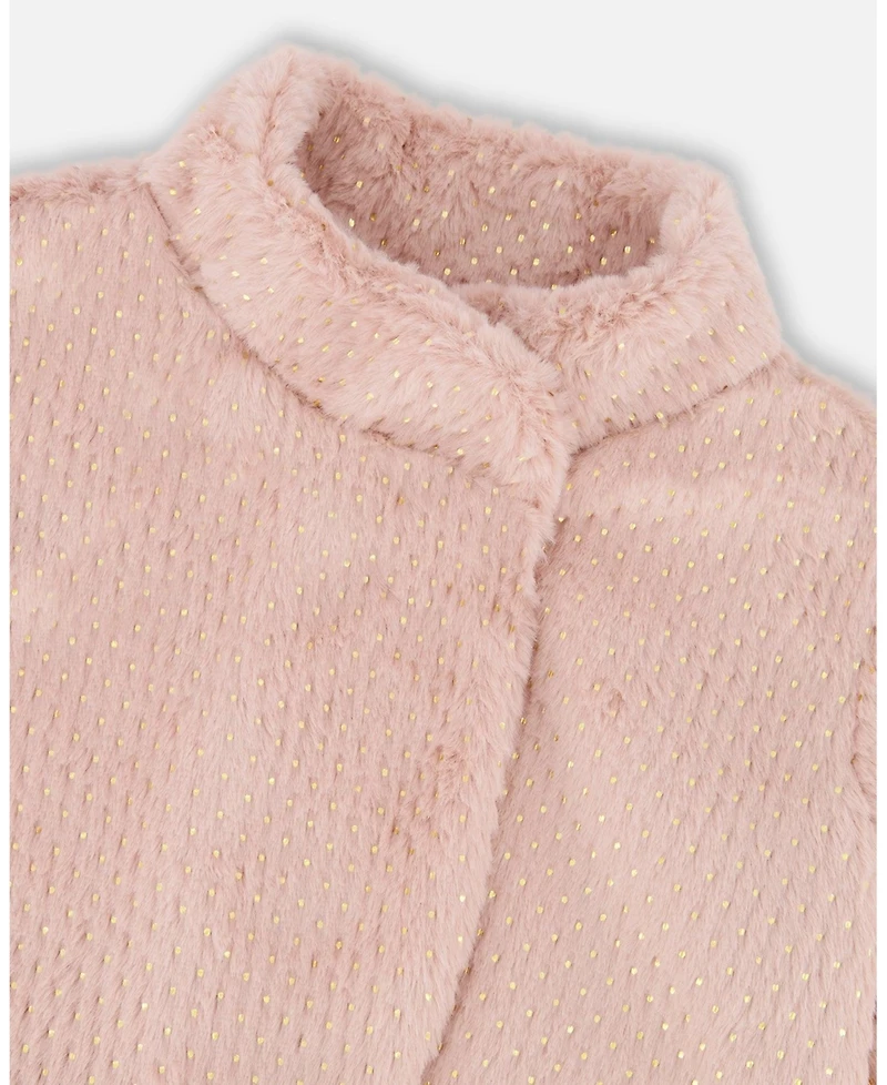 Deux par Girl Fake Fur Short Jacket Pink - Toddler|Child