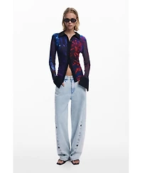 Desigual Women's Buttoned chiffon T-shirt