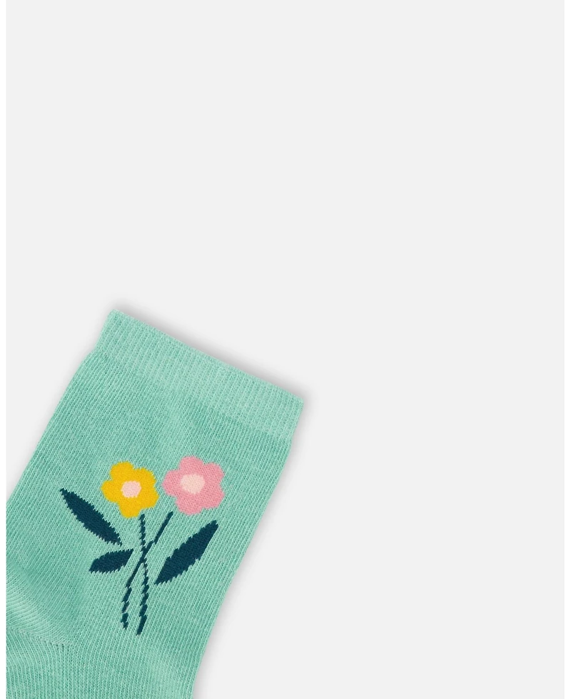 Deux par Girl 3-Pack Knit Socks Pink and Green - Toddler|Child
