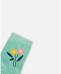 Deux par Girl 3-Pack Knit Socks Pink and Green - Toddler|Child