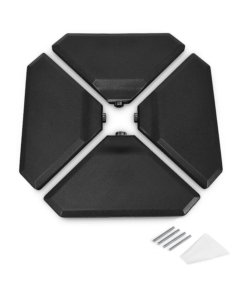 Gymax 4PCS Patio Cantilever Offset Umbrella Base Sand/Water Filled
