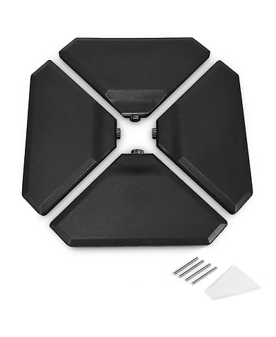 Gymax 4PCS Patio Cantilever Offset Umbrella Base Sand/Water Filled