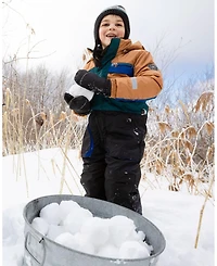 Deux par Boy One-Piece Play Snowsuit Colorblocked and Black - Child