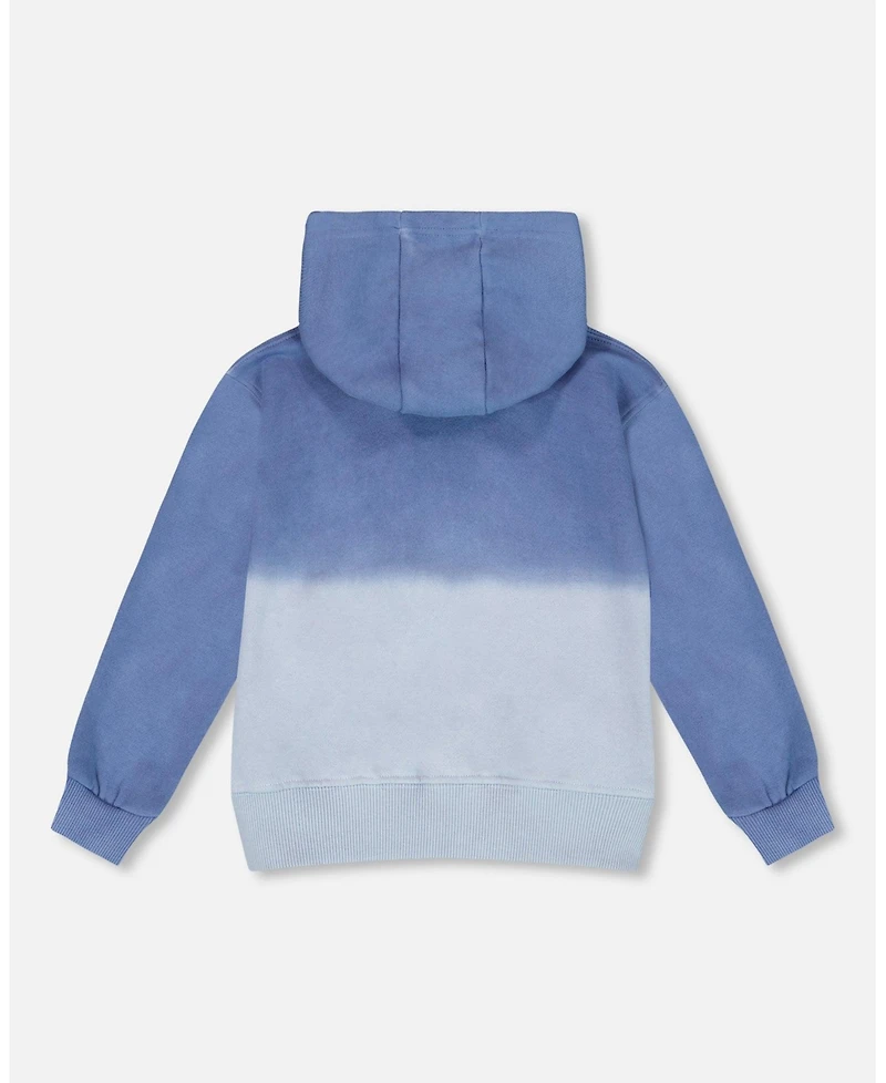Deux par Baby Boy Full Zip Hooded Fleece Jacket Blue