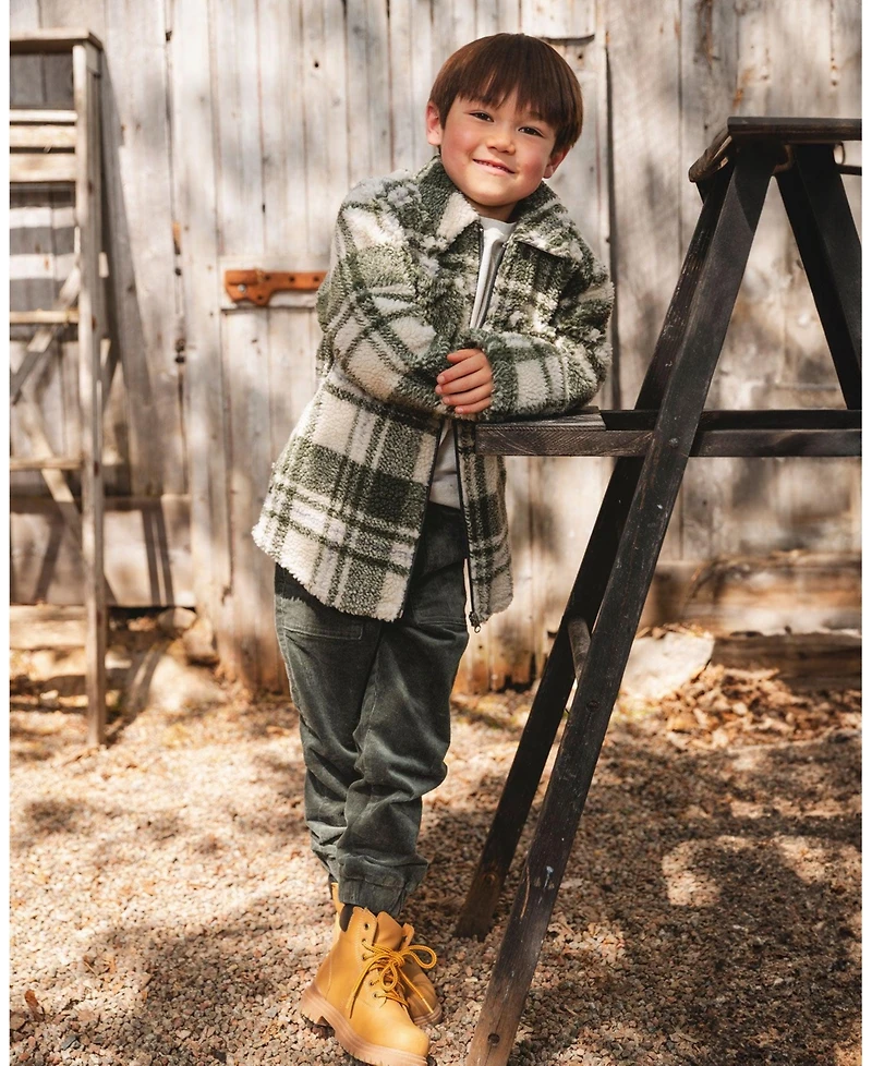 Deux par Boy Stretch Corduroy Jogger Pants Forest Green