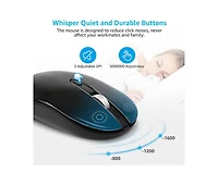 risokeys Wireless Keyboard and Mouse Combo, Wireless Usb Mouse and Computer Keyboard Set, Compact and Silent for Windows Laptop, Desktop