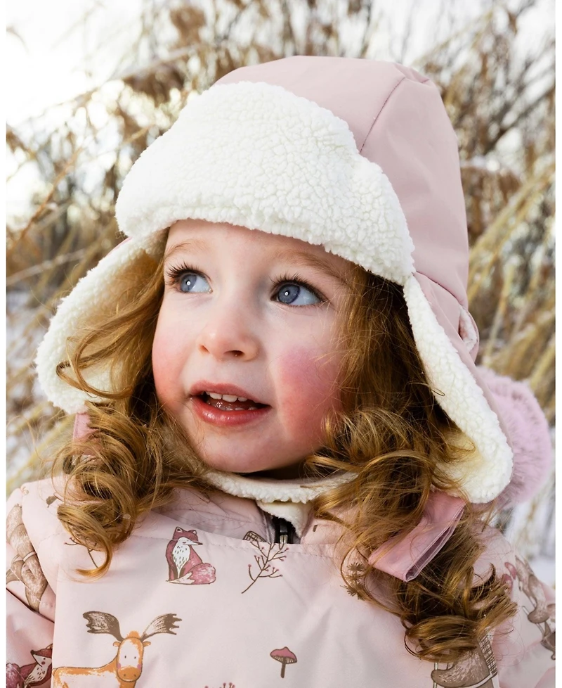 Deux par Baby Girls Lined Chapka Dusty Pink - Baby|Toddler