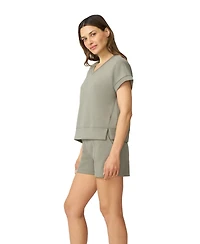 Cable & Gauge Women's V-Neck Top High Waisted Short Matching Set