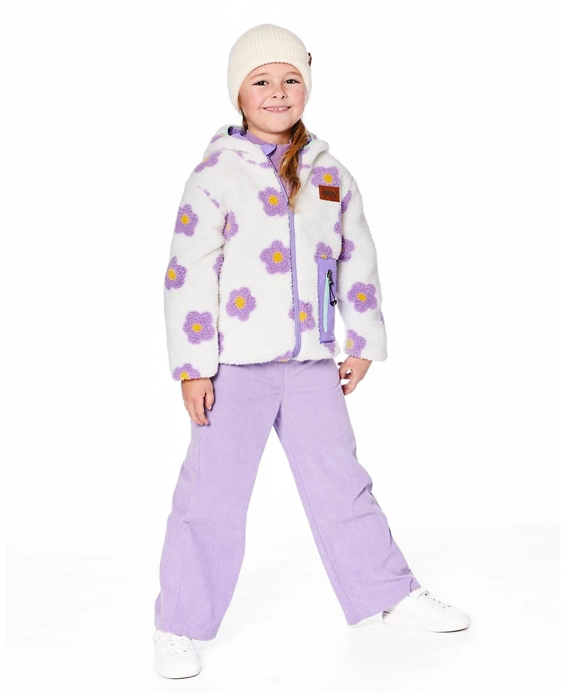 Deux par Baby Girl Reversible Mid-Season Sherpa Jacket Lavender Flower