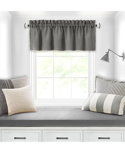 Kate Aurora Coastal Hamptons Living Textured Rod Pocket Window Valance - Tan/Linen