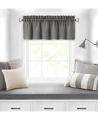 Kate Aurora Coastal Hamptons Living Textured Rod Pocket Window Valance - Tan/Linen