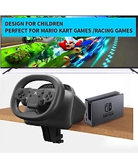 Nbcp PS4 Gaming Steering Wheel with Pedals – Wireless Bluetooth Connectivity, Dual-Vibration Motors, Compatible with Pc, PS4, Switch, PS3, iOS & Andro