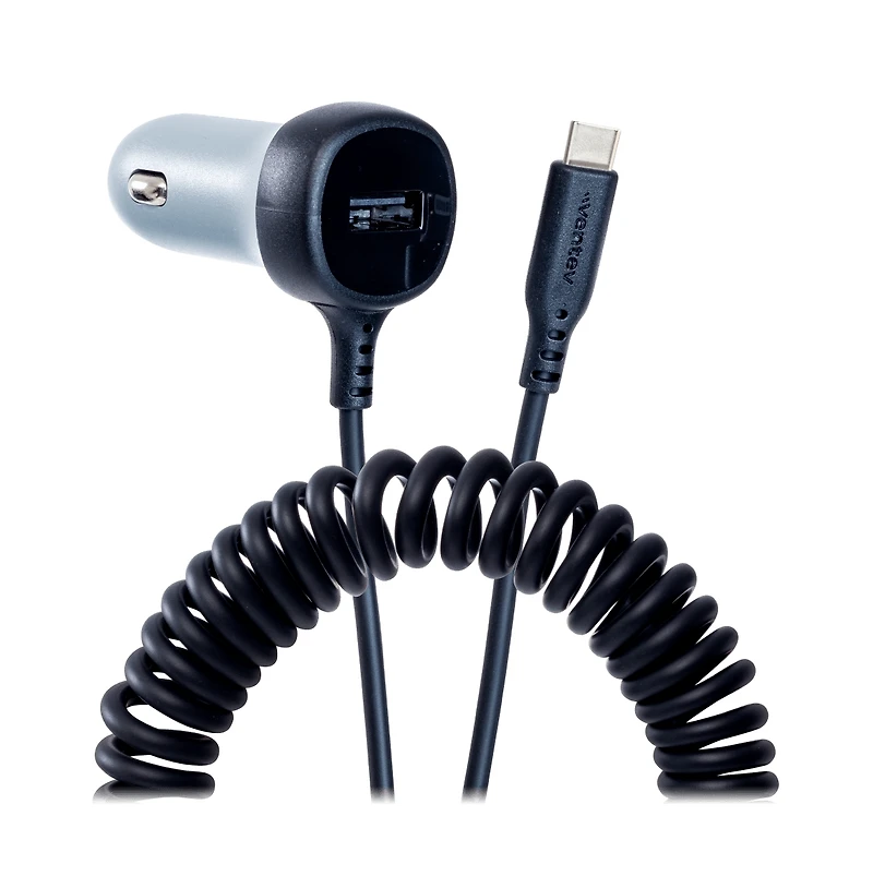 Ventev 27W Ultrafast Dual Car Charger with Usb C Travel Cable--