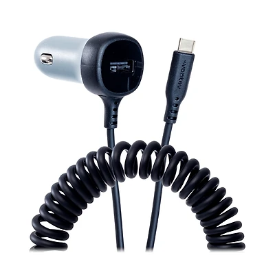Ventev 27W Ultrafast Dual Car Charger with Usb C Travel Cable--