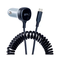 Ventev 27W Ultrafast Dual Car Charger with Usb C Travel Cable--